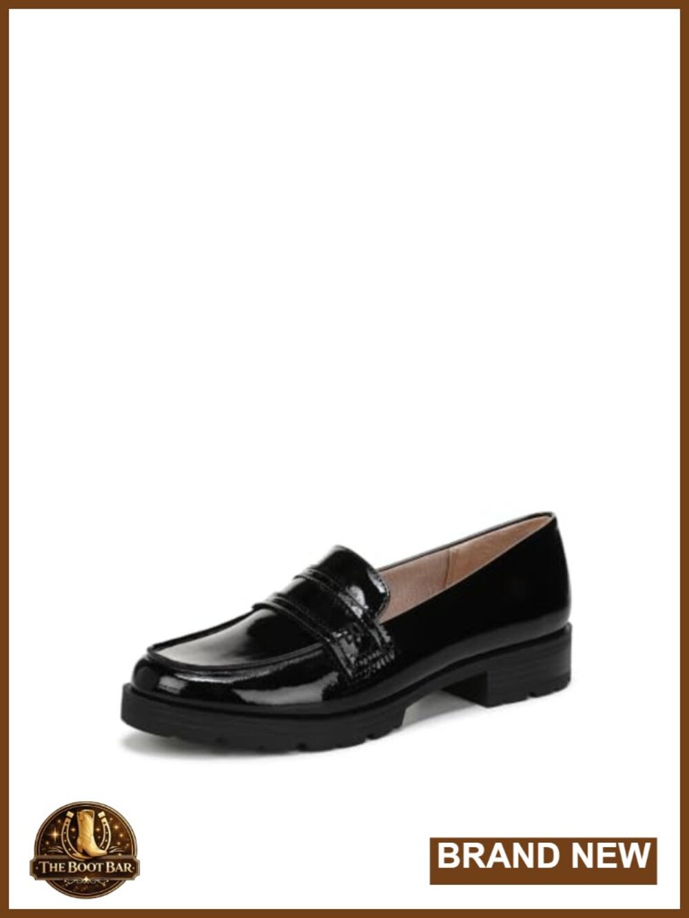 Women's Chunky Loafers Faux Leather Slip-On Block Heel Comfort